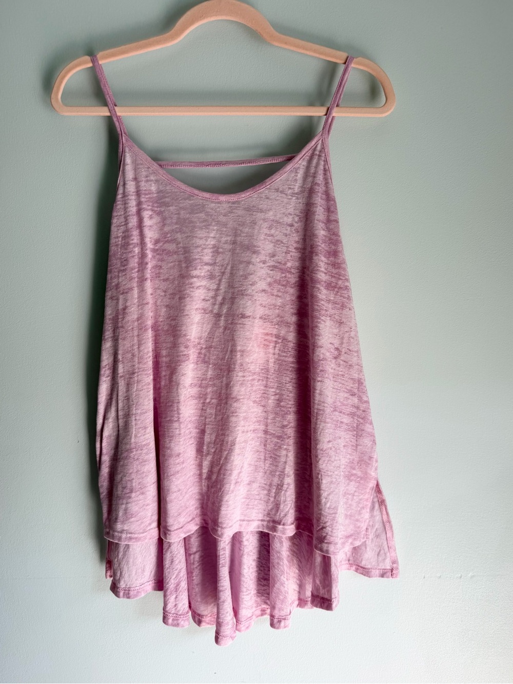 NWT Free People Movement Burnout Acid Wash Flowy Tank Top in pink. Oversized